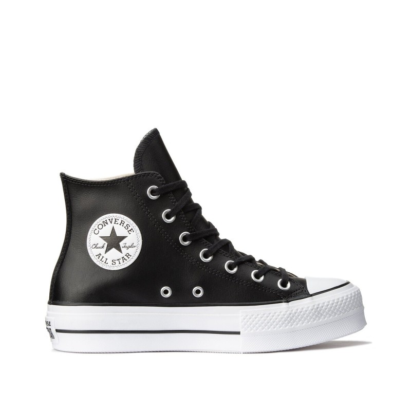 CONVERSE CHUK TAYLOR ALL STAR CTAS LIFT CLEAN HI BOTA PLATAFORMA PIEL 561675C NEGRAS