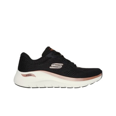 SKECHERS MUJER ARCH FIT 2.0 GLOW THE DISTANCE 150067/BKRG NEGRA