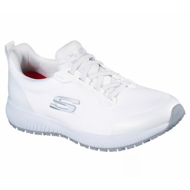 SKECHERS TRABAJO MUJER SQUAD SR 77222EC/WHT BLANCA
