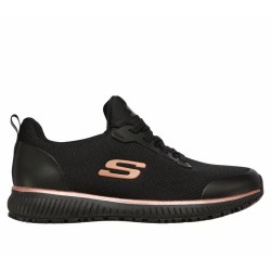 SKECHERS TRABAJO MUJER SQUAD SR 77222EC/BKRG NEGRA