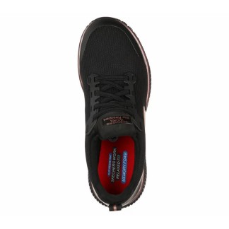 SKECHERS TRABAJO MUJER SQUAD SR 77222EC/BKRG NEGRA