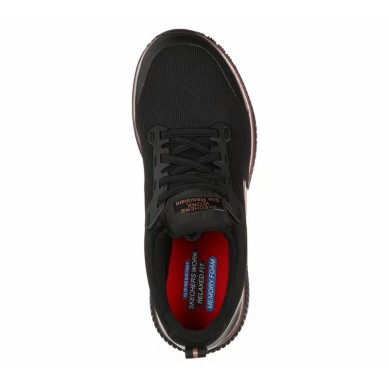 SKECHERS TRABAJO MUJER SQUAD SR 77222EC/BKRG NEGRA