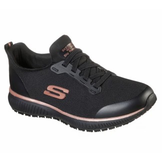 SKECHERS TRABAJO MUJER SQUAD SR 77222EC/BKRG NEGRA
