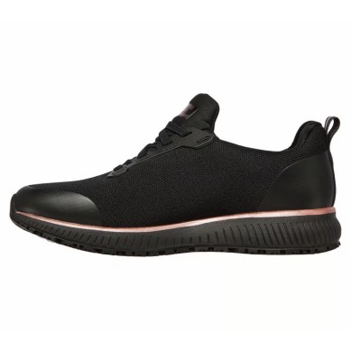 SKECHERS TRABAJO MUJER SQUAD SR 77222EC/BKRG NEGRA