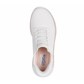 ZAPATILLA MUJER  SKECHERS SLIP-INS BOBS SQUAD BLANCO ROTO 117497 WTGD