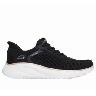 ZAPATILLA MUJER SKECHERS SLIP-INS BOBS SQUAD NEGRA 117497 BKGD
