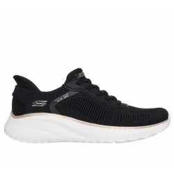 ZAPATILLA MUJER SKECHERS SLIP-INS BOBS SQUAD NEGRA 117497 BKGD