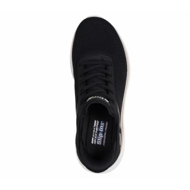 ZAPATILLA MUJER SKECHERS SLIP-INS BOBS SQUAD NEGRA 117497 BKGD