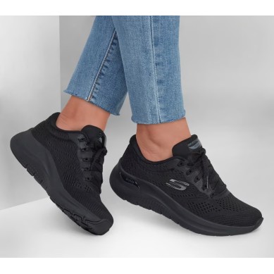 SKECHERS MUJER ARCH FIT  2.0 BIG LEAGUE 150051/BBK NEGRA