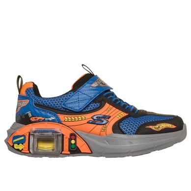 ZAPATILLA SKECHERS GARAGE NIÑO 402150L/BBOR AZUL Y NARANJA
