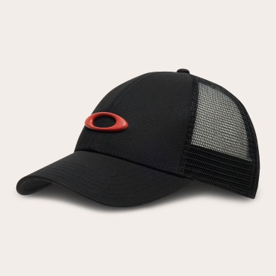 GORRA OAKLEY TRUCKER ELLIPSE HAT NEGRA LOGO ROJO FOS900005