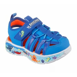 SANDALIAS CANGREJERA SKECHERS BEBE AZUL PLAY SCENE SPLASH 407041N-LTBL