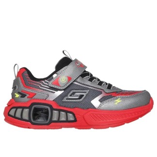 ZAPATILLA SKECHERS NIÑO GRIS Y ROJA LUCES STORM 3 400151L/GURD
