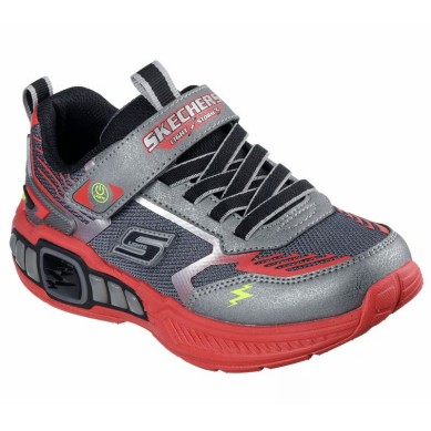 ZAPATILLA SKECHERS NIÑO GRIS Y ROJA LUCES STORM 3 400151L/GURD