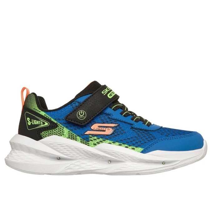 ZAPATILLA SKECHERS LUCES NIÑO AZUL METEOR 401490L/BLBK