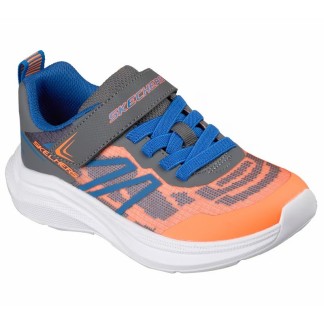 SKECHERS MICROSPEC VELOCITY ZAPATILLA NIÑO NARANJA Y GRIS 404125L/ORCC