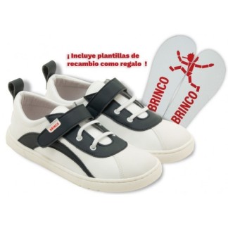 BRINCO BAREFOOT ZAPATILLA BEBE COMODAS BLANCA AZUL 060042