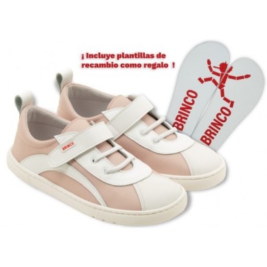 BRINCO BAREFOOT ZAPATILLAS NIÑA COMODAS BLANCA COMODAS ROSA 060035