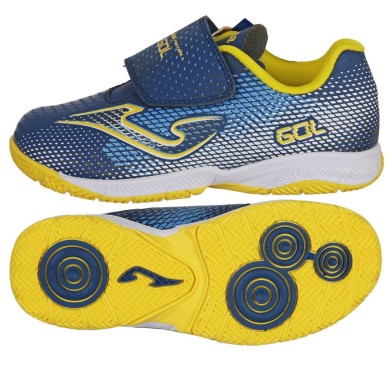 JOMA GOL FUTBOL SALA NIÑO JR 2603 AZUL Y AMARILLA ( BALÓN DE REGALO)