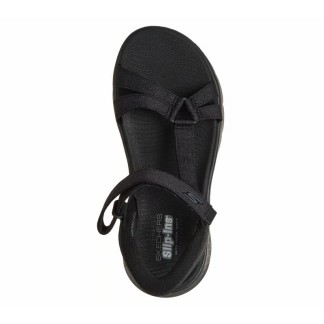 SKECHERS GO WALK FLEX SANDALIA MUJER NEGRA SLIP-INS 141481/BBK