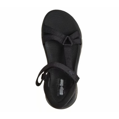 SKECHERS GO WALK FLEX SANDALIA MUJER NEGRA SLIP-INS 141481/BBK