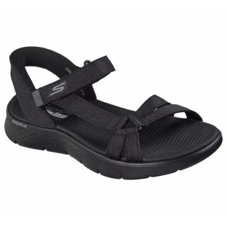 SKECHERS GO WALK FLEX SANDALIA MUJER NEGRA SLIP-INS 141481/BBK