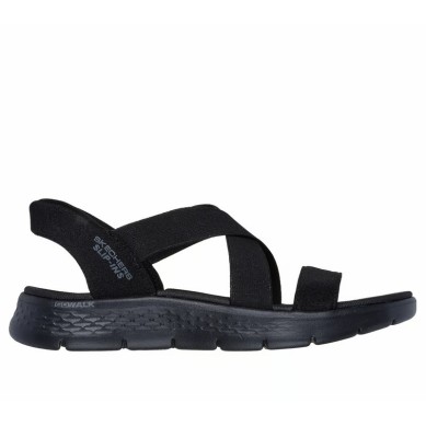 SKECHERS GO WALK FLEX SANDALIA MUJER NEGRA SLIP-INS 141489/BBK