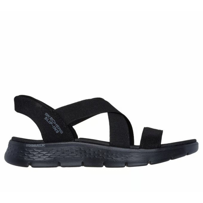 SKECHERS GO WALK FLEX SANDALIA MUJER NEGRA SLIP-INS 141489/BBK