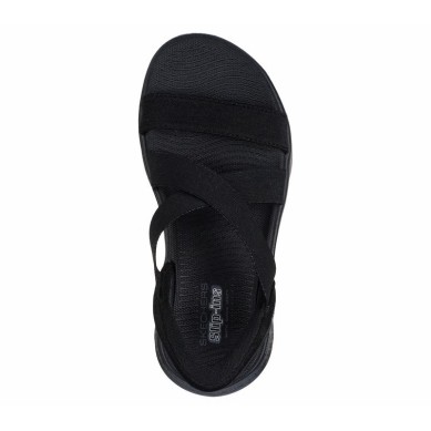 SKECHERS GO WALK FLEX SANDALIA MUJER NEGRA SLIP-INS 141489/BBK