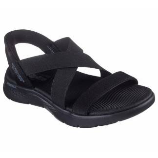 SKECHERS GO WALK FLEX SANDALIA MUJER NEGRA SLIP-INS 141489/BBK