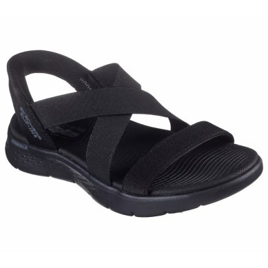SKECHERS GO WALK FLEX SANDALIA MUJER NEGRA SLIP-INS 141489/BBK