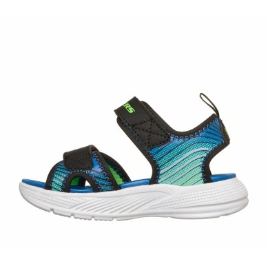 SKECHERS MICROSPEC SANDALIAS NIÑO COMODA AZUL 407034LBKLM