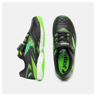 JOMA POWERFULL ZAPATILLAS  FUTBOL SALA NIÑO NEGRO Y VERDE JR2601