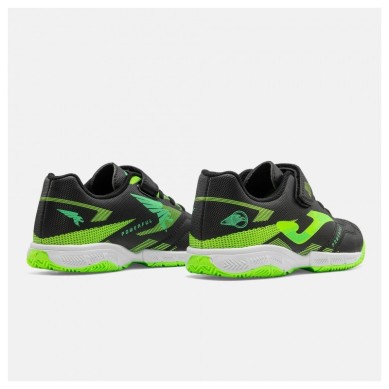 JOMA POWERFULL ZAPATILLAS  FUTBOL SALA NIÑO NEGRO Y VERDE JR2601
