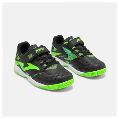 JOMA POWERFULL ZAPATILLAS  FUTBOL SALA NIÑO NEGRO Y VERDE JR2601