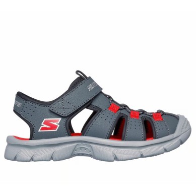 SKECHERS DUAL SANDALIAS NIÑO CERRADAS GRIS 407015L BKRD