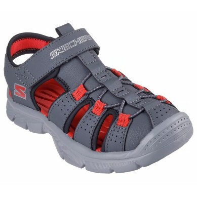 SKECHERS DUAL SANDALIAS NIÑO CERRADAS GRIS 407015L BKRD