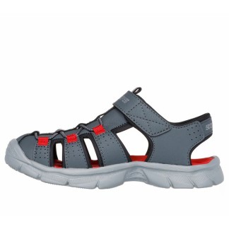 SKECHERS DUAL SANDALIAS NIÑO CERRADAS GRIS 407015L BKRD