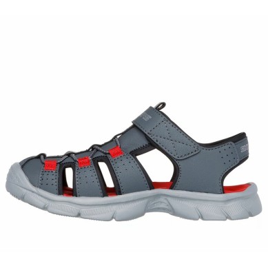 SKECHERS DUAL SANDALIAS NIÑO CERRADAS GRIS 407015L BKRD