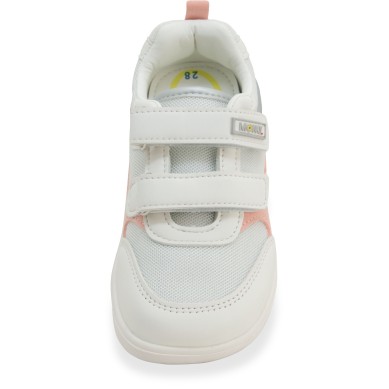 BRINCO BAREFOOT ZAPATILLAS NIÑA LUCES  BLANCO Y ROSA 030069