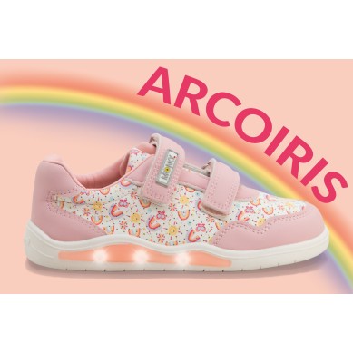 BRINCO BAREFOOT ZAPATILLAS NIÑO LUCES ROSA '030007