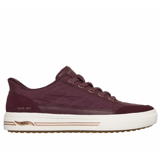 SKECHERS ARCH FIT ARCADE  ZAPATILLAS SLIP INS MUJER COMODAS GRANATE 177209/WINE