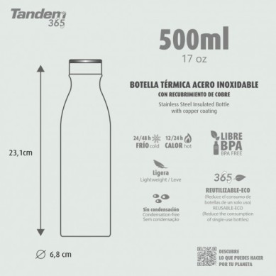 BOTELLA TÉRMICA 500ML NEGRA