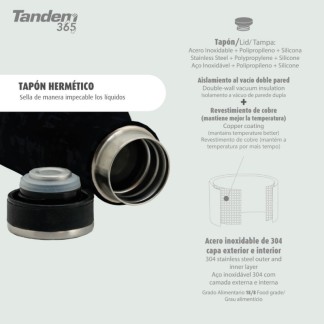 BOTELLA TÉRMICA 500ML NEGRA