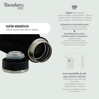 BOTELLA TÉRMICA 500ML NEGRA