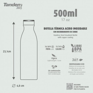 Botella Térmica de Acero Inoxidable Tandem 500 ML Azul Soles y Lunas  993340