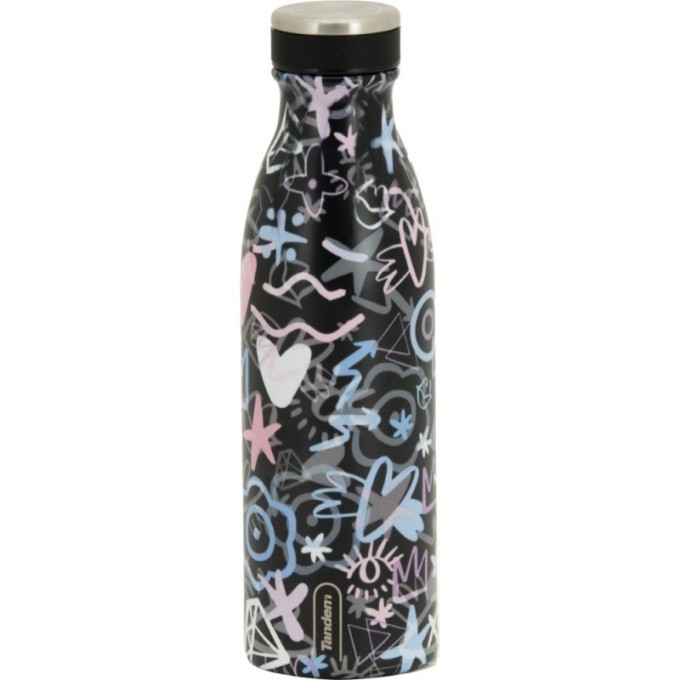 Botella Térmica de Acero Inoxidable 500 ML Gris Negra 610957