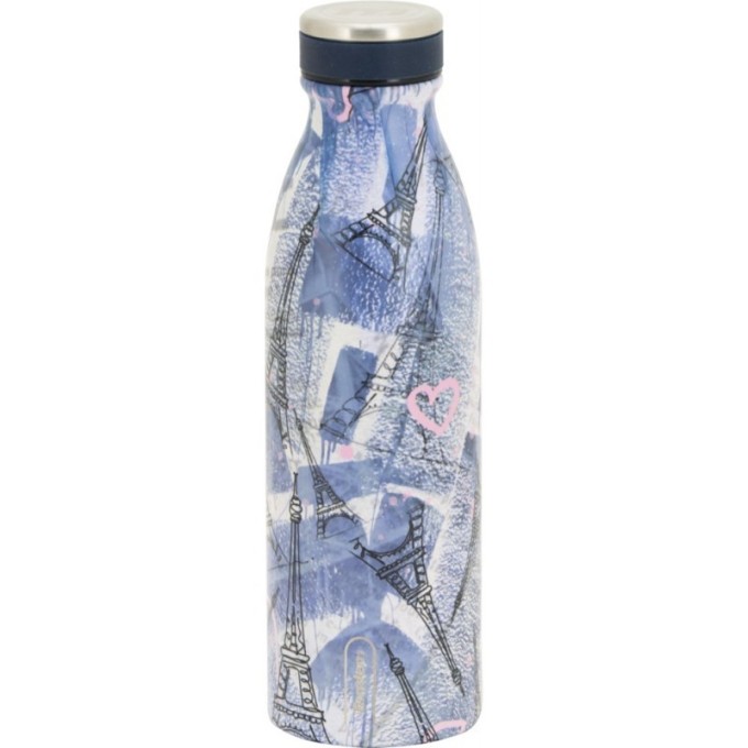 Botella Térmica de Acero Inoxidable 500 ML Azul Cenefas 611282