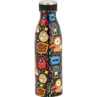 Botella Térmica de Acero Inoxidable 500 ML Azul Cenefas 611282