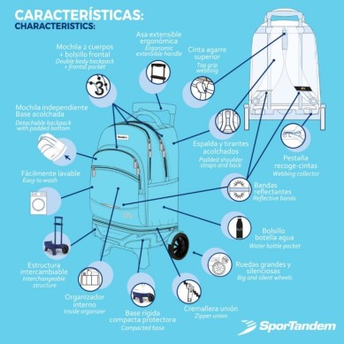 Mochila Escolar Doble Cuerpo GRP 45,5 cm Adaptable a Carro  379007